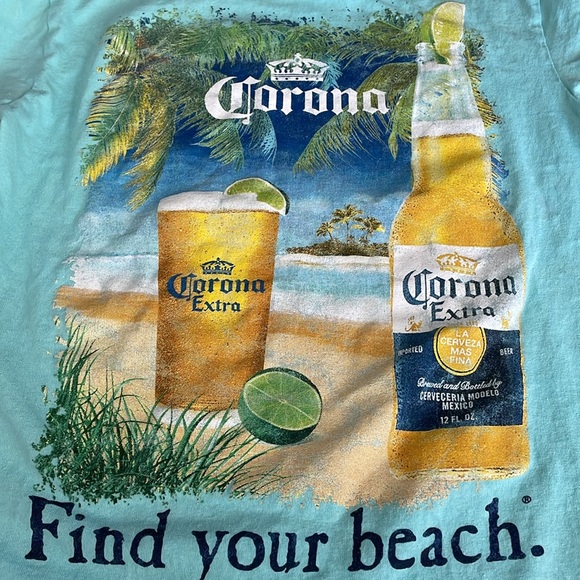 Corona Extra T-Shirt Small women’s teal “Find Your Beach” - Picture 5 of 8